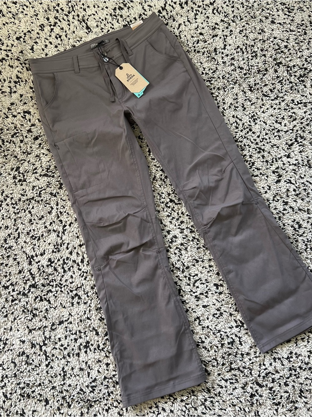 PrAna Halle Pants Grey Moonrock Roll Up Hiking Convertible Women’s 12 New - Picture 3 of 16